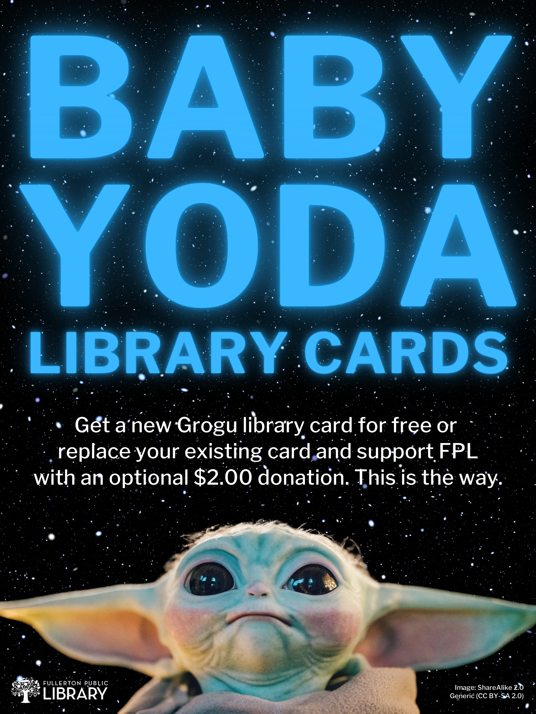 Star Wars Month - Baby Yoda library cards, events, and more!