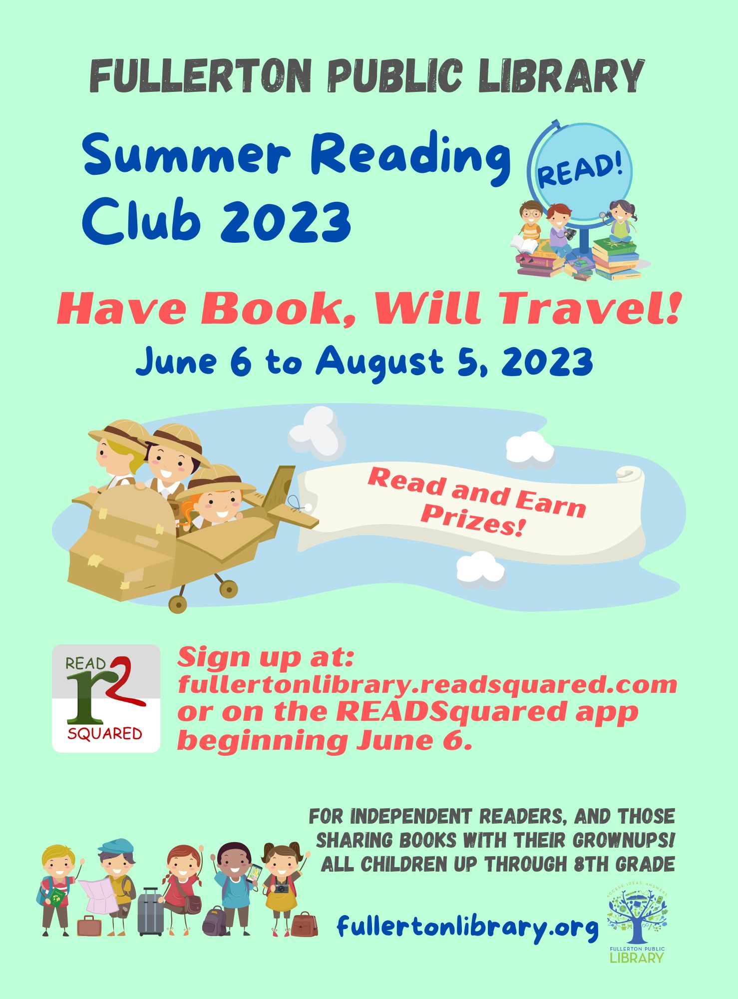 Kid's Summer Reading June 6-August 5