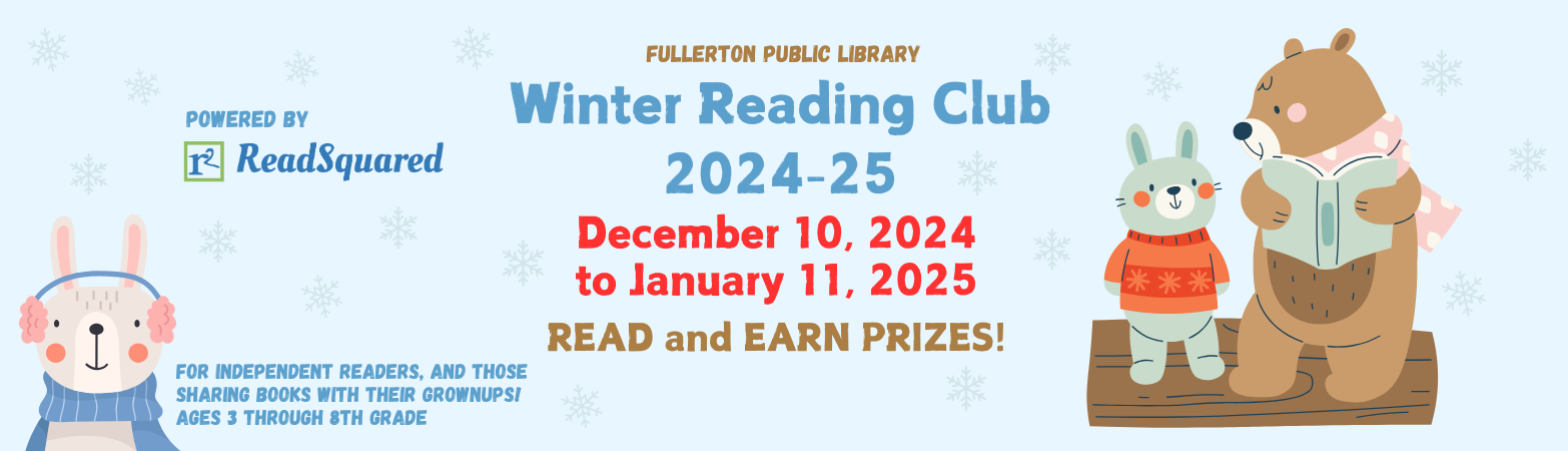 Children's Winter Reading Club Banner from December 10, 2024 to January 11, 2025