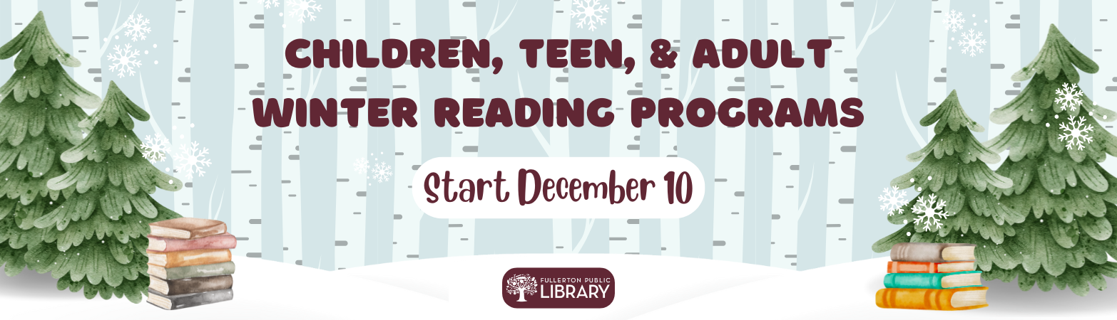 Children, Teen, and Adult Winter Reading Programs start December 10