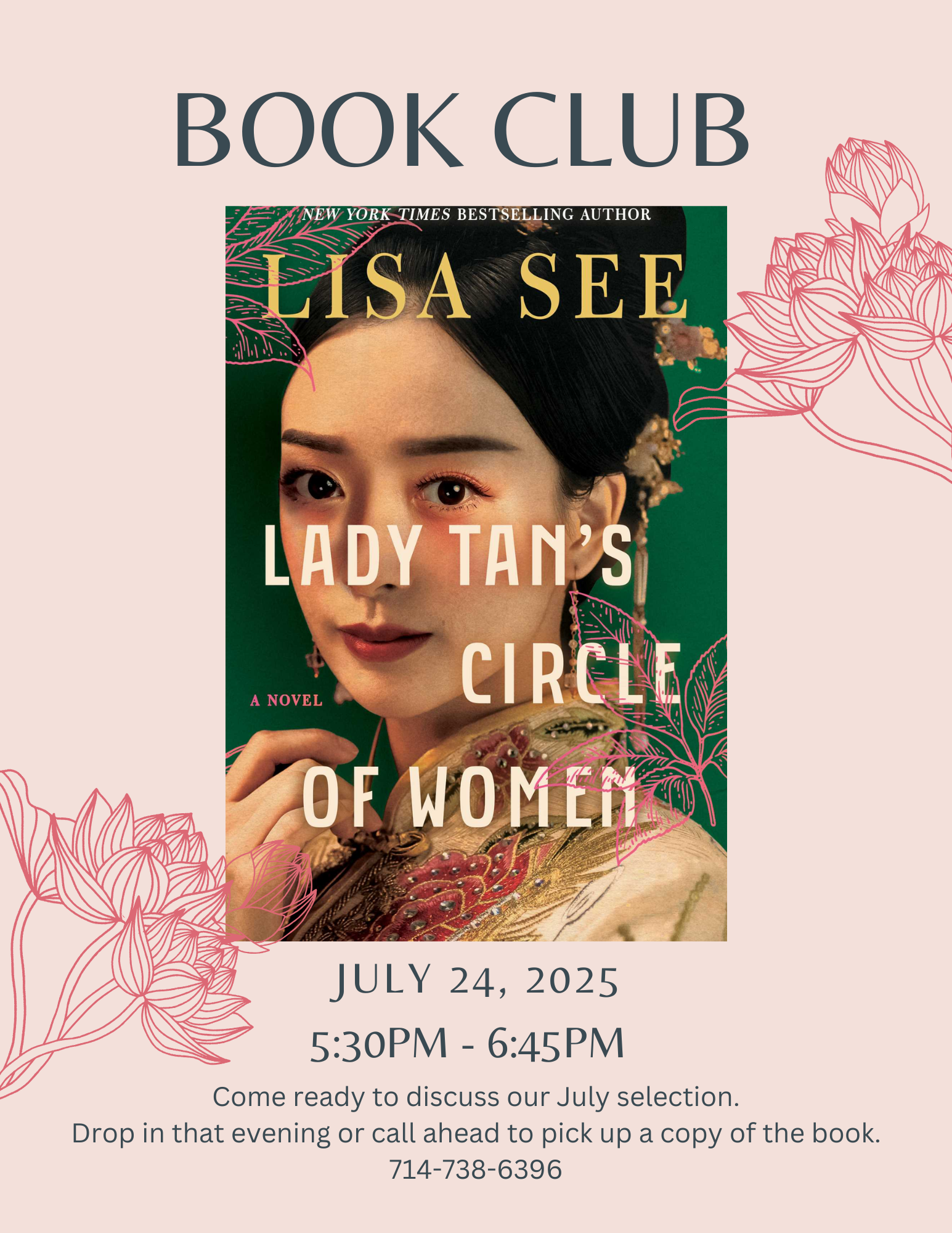 Lady Tan Circle of Women by Lisa See July 24, 2025 5:30 pm - 6:45 pm